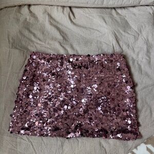 Mini sequin skirt pink